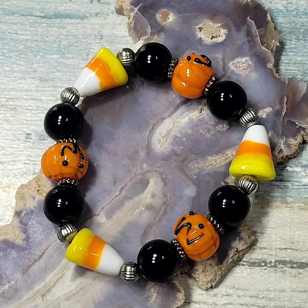Colorful Halloween Candy Corn Kids Bracelet